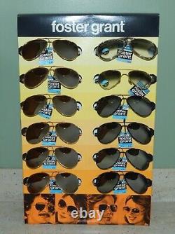 12 Vintage NWT Foster Grant Aviator Tempered Glass Sunglasses Store Display &Box