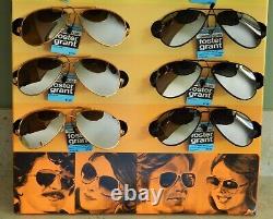 12 Vintage NWT Foster Grant Aviator Tempered Glass Sunglasses Store Display &Box