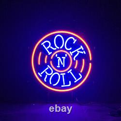 17x17 Rock N Rolling Music Wall Glass Room Display Artwork Store Neon Sign