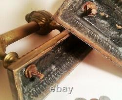 1800s DEPT. STORE DISPLAY CASE shelf riser antique cast iron brass vtg glass art