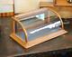 1900s Antique Curved Glass Counter Showcase General Store Display Case Oak Exc