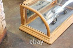 1900s Antique Curved Glass Counter Showcase General Store Display Case Oak EXC