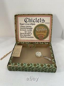 1906 Chiclets Gum candy store display box, Glass top With Spoon, Vintage