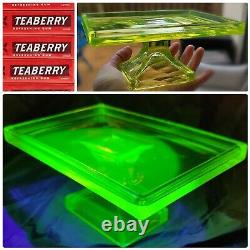 1920's Clark's Teaberry Chewing Gum Uranium Glass Store Display Stand Footed