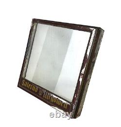 1920s Salerno & Megowen Tin Store Biscuit Display Hinged Glass Lid Cover