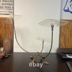 1930s ART DECO Adjustable Tri SHOE STORE DISPLAY Stand Lucite, Brass & Cast Iron