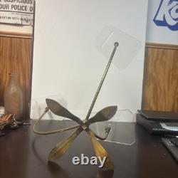 1930s ART DECO Adjustable Tri SHOE STORE DISPLAY Stand Lucite, Brass & Cast Iron