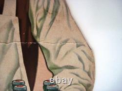 1948 Store Display for 7 UP Soda Man Holding Wooden Tray of Glass Bottles