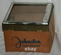 1950's Milwaukee Braves Johnston Cookies, Hinged Glass Door Store Display+4Cards