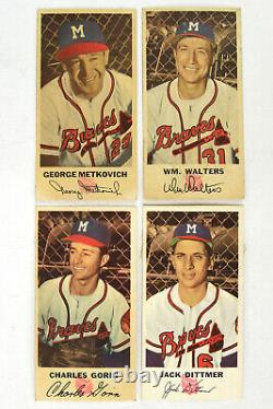 1950's Milwaukee Braves Johnston Cookies, Hinged Glass Door Store Display+4Cards