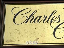 1950's Original CHARLES R SLIGH CLOCKS Advertising Wood & Glass Display Sign