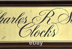 1950's Original CHARLES R SLIGH CLOCKS Advertising Wood & Glass Display Sign
