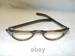 1950's Victory Optical Eyeglass Salesman Store Sample Case 3 MCM Cat Eyes Frames