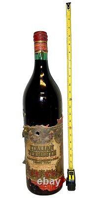 1950s Italian Vermouth Large Store Advertising Display Glass Bottle 21.5