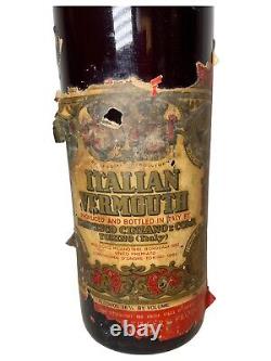 1950s Italian Vermouth Large Store Advertising Display Glass Bottle 21.5