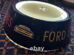 1953 FORD TRUCK DEALER Lighted Glass Store Display Motion Auto Car Sign Base