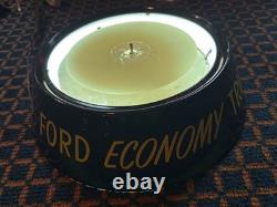 1953 FORD TRUCK DEALER Lighted Glass Store Display Motion Auto Car Sign Base