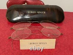 1980s Giorgio Armani Advertising Glasses Case & Wire Rim Glasses Prop Lot Of 2
