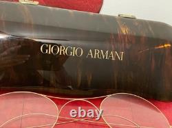 1980s Giorgio Armani Advertising Glasses Case & Wire Rim Glasses Prop Lot Of 2