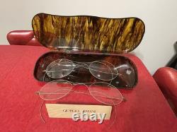 1980s Giorgio Armani Advertising Glasses Case & Wire Rim Glasses Prop Lot Of 2