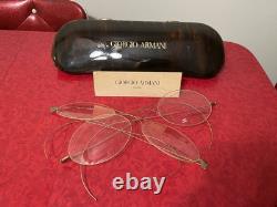 1980s Giorgio Armani Advertising Glasses Case & Wire Rim Glasses Prop Lot Of 2