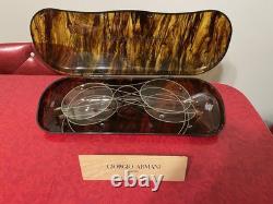 1980s Giorgio Armani Advertising Glasses Case & Wire Rim Glasses Prop Lot Of 2