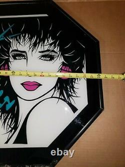 1980s Large glass Lighted Sign Hair Products Display Beauty Salon