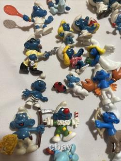 1980s Vintage Smurf Store Display Collectors Center Turntable Figures Lot Loaded