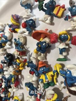 1980s Vintage Smurf Store Display Collectors Center Turntable Figures Lot Loaded