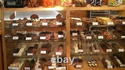 2 6' Oak Slanted Glass Candy Display Counters