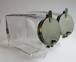 2 Candy jars blown glass soda fountain general store display circa 1900 antique