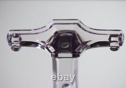 2 Set Sun Purple Glass Shelf Riser Pedestal Stand Support 12 Tall Antique