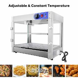 2-Tier Commercial Food Warmer Display Countertop Heat Food Pizza Store Cupboard