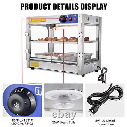 2-Tier Commercial Food Warmer Display Countertop Heat Food Pizza Store Cupboard