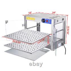 2-Tier Commercial Food Warmer Display Countertop Heat Food Pizza Store Cupboard