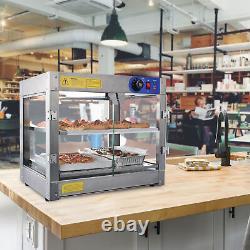 2-Tier Commercial Food Warmer Display Countertop Heat Food Pizza Store Cupboard