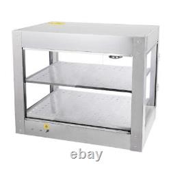 2 Tier Commercial Warmer Heat Food Tempered Glass Store Display Cases Cupboard