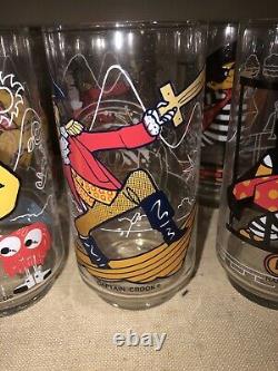 2 Vintage 1977 McDonalds Character Collector Series Glasses STORE DISPLAY