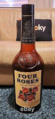 2 ½ft Vintage Four Roses Liquor Store Display Glass Bottle