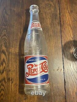 20 Tall VINTAGE ORIGINAL PEPSI COLA GLASS BOTTLE STORE DISPLAY. ACL LABEL