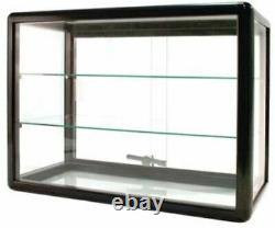 24 Aluminum Frame Counter Top Glass Showcase Black F-1301-b