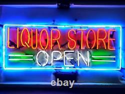 24 Liquor Store Open Display Real Glass Neon Light
