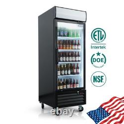 27 Commercial Display Fridge with Fridge Top Sign, Ideal for Store&Supermarket