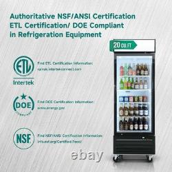 27 Commercial Display Fridge with Fridge Top Sign, Ideal for Store&Supermarket