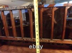 2F-vintage wood and glass cigarette display caseCALL FOR PHILIP MORRIS 10 rows