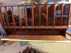 2F-vintage wood and glass cigarette display caseCALL FOR PHILIP MORRIS 10 rows