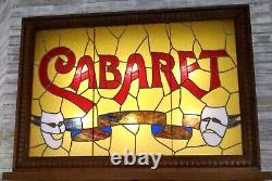 34x48 Vintage Leaded Glass Theater Display, Cabaret Dinner Theater, Colorado