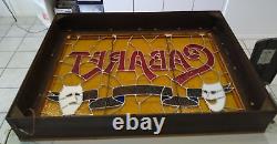 34x48 Vintage Leaded Glass Theater Display, Cabaret Dinner Theater, Colorado