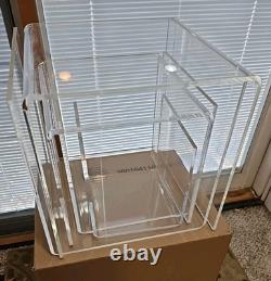 5 Piece Set Of Vintage Lucite Clear Acrylic U Cubes Riser Retail Store Display
