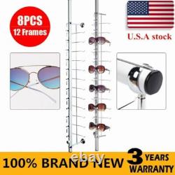 8 Pieces Eyeglasses Display Rod Sunglasses Wall-Mount Display Store Holder 1.1m